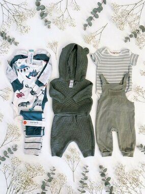 CARTER'S and RABBIT & BEAR Baby Boy Bundle Size 0-6 Months NWT and NWoT